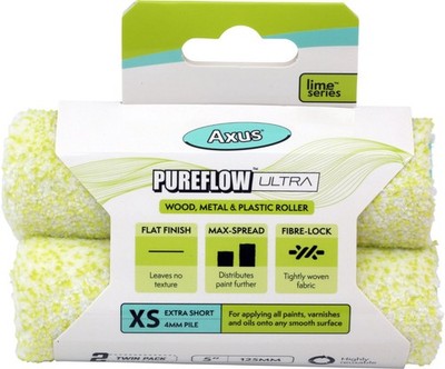 2 x 5'' Axus Decor Lime Series Pureflow Ultra Farbroller XS 4mm Flor