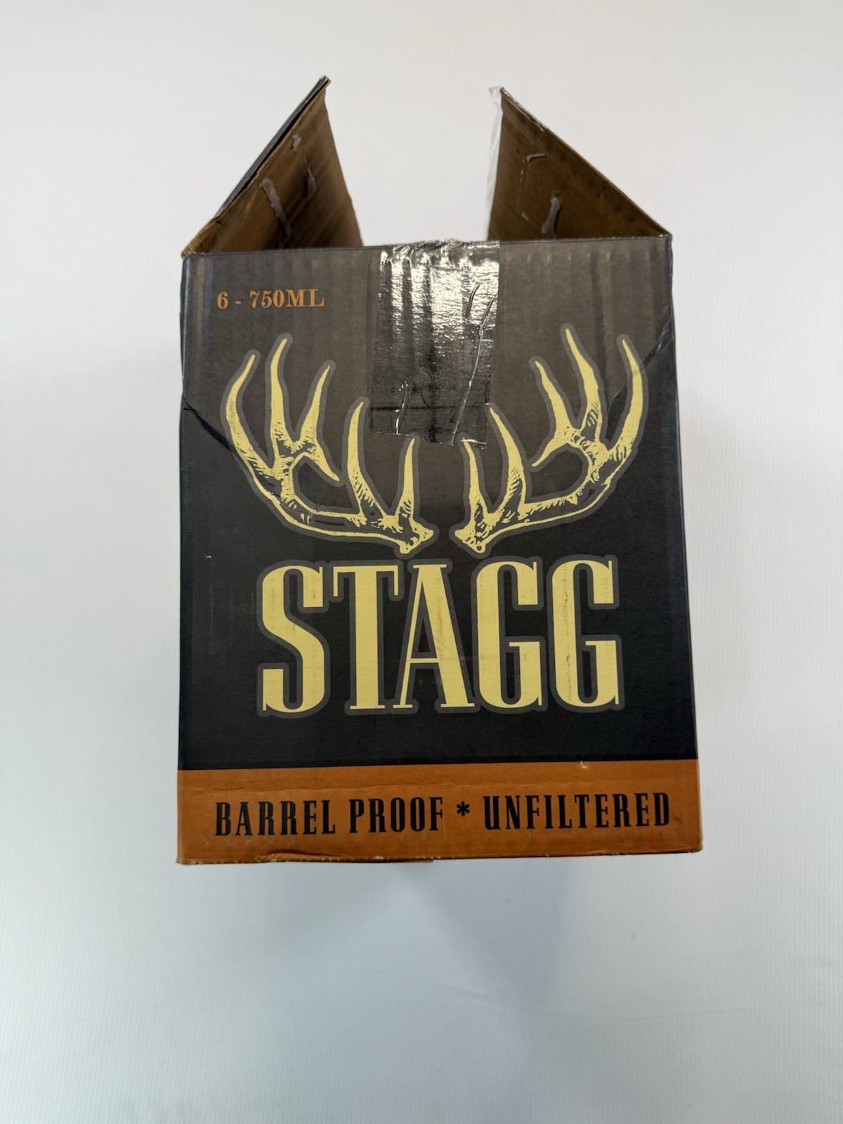 Stagg Bourbon Empty 6-Bottle Case Box Barrel Proof Unfiltered Buffalo Trace