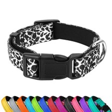 PWOD Reflective Dog Collar Adjustable Soft Neoprene Padded Nylon Pet Collars ...
