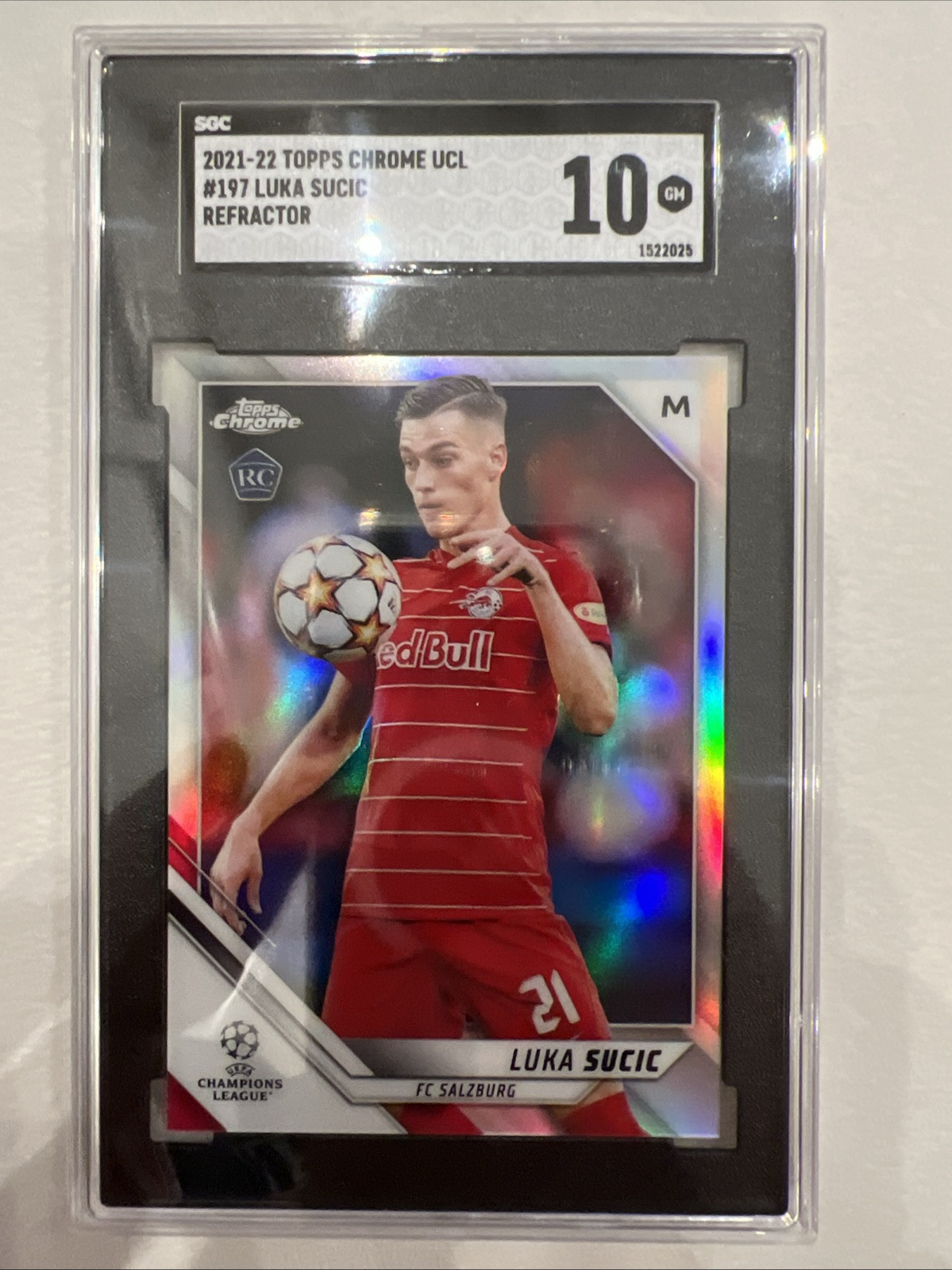 2021-22 Topps Chrome UCL #197 Luka Sucic REFRACTOR SGC 10 GEM MINT