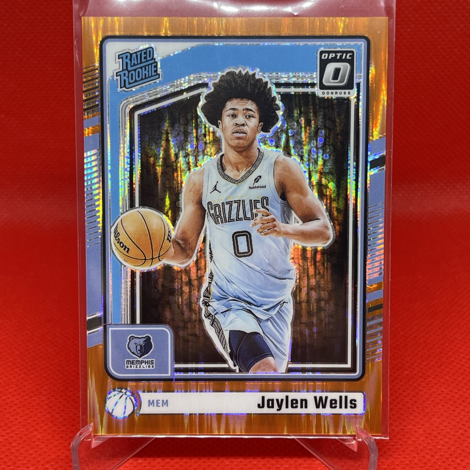 2024-25 Donruss Optic Jaylen Wells Rated Rookie #252 Orange Shock / 225 (RC)