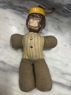 Vintage 1940s "Monko" Hotel Bellhop Monkey Doll Toy w/ Tail Pat # 136167