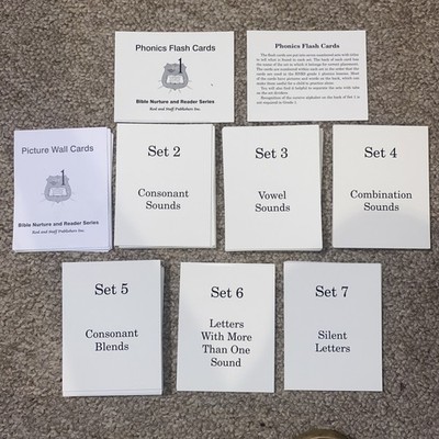 Phonics Flash Cards Rod and Staff Sets 2-7 With Picture Wall Cards 179 Count