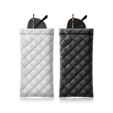 Squeeze Top Sunglass Pouch - Portable Sunglass Organizer Pouch Bags Soft PU L...