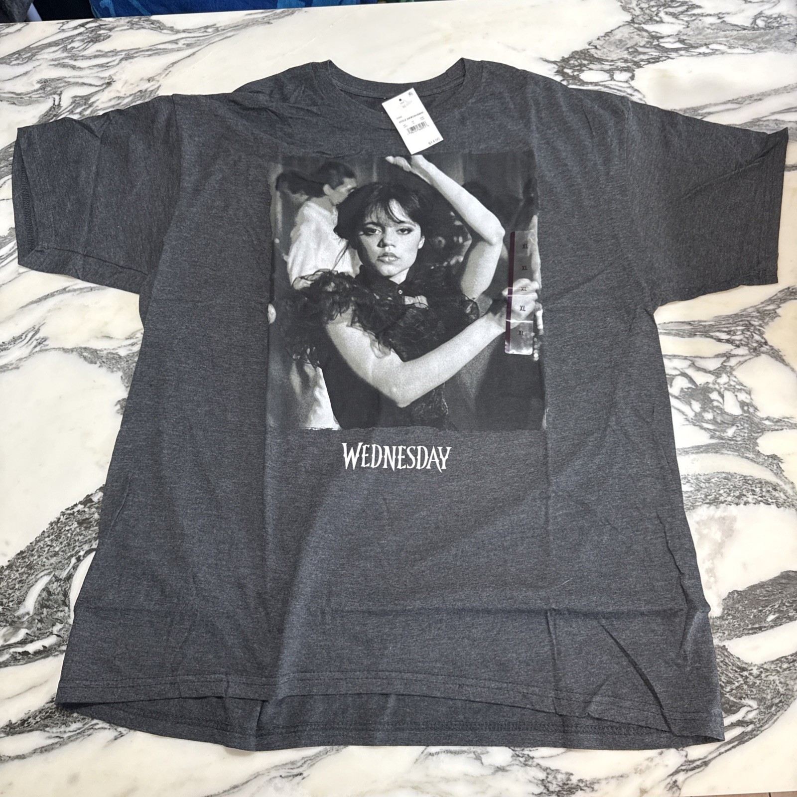 Wednesday  Black And White Dance Scene T-shirt , Dark Grey  Shirt Unisex XL NWT
