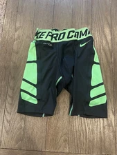 Mens Nike Pro Combat Compression Shorts Spandex Half Tights Blue Green Medium