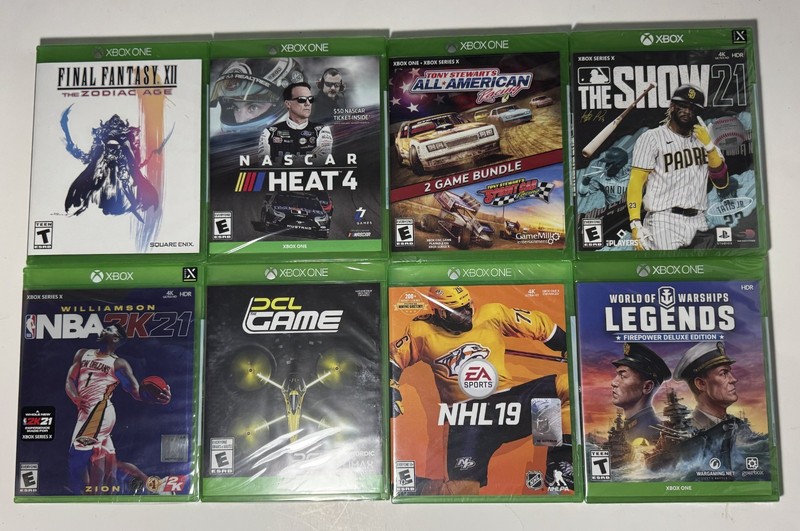 (8) Brand New - Xbox One - Lot Bundle - Fantasy, Heat, Show, NHL
