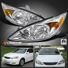 Clear Fits 2002-2004 Toyota Camry Headlights Replacement Assembly Left+Right