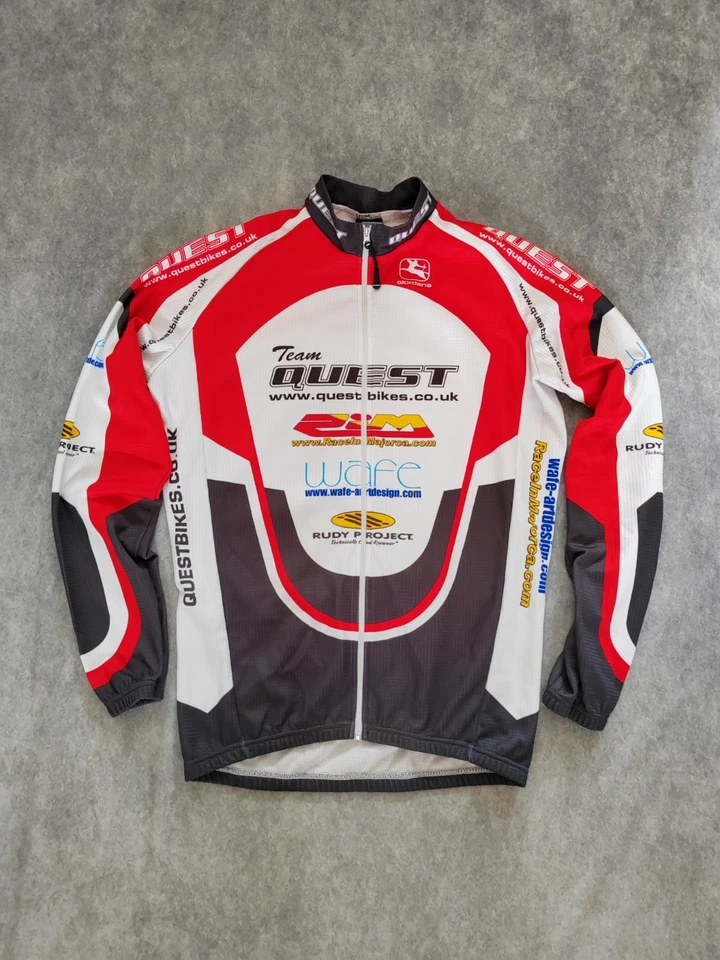 Giordana Full Zip Team Quest Cycling Jersey Made In Italy Adult Size Medium - Image 2 of 4