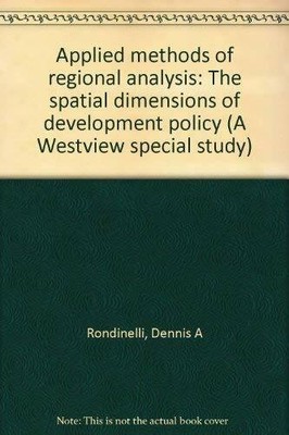 Applied Methods Of Regional Analysis: The Spatial Buch Westview Press