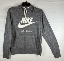 Nike Just Do It Women s Gray Pullover Hoodie Hooded Pockets Drawstring 14