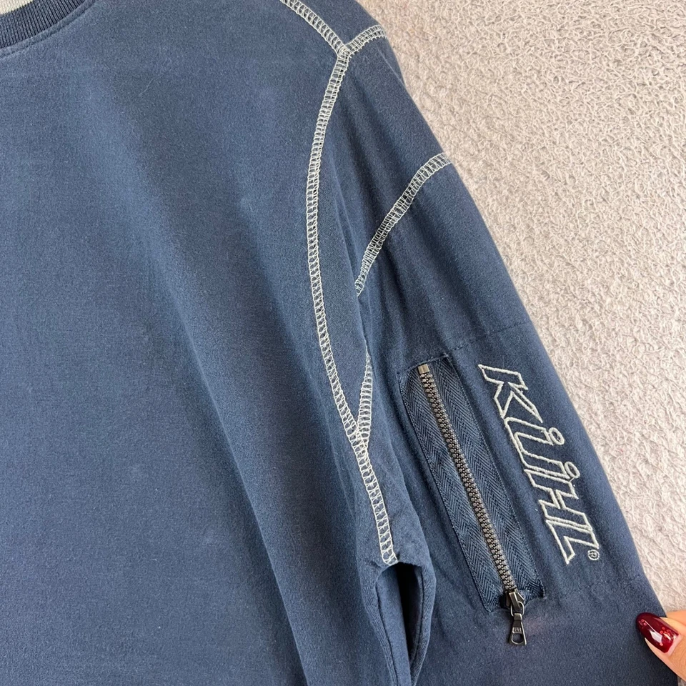 Camiseta Kuhl Kommando Cuello Redondo Manga Larga 100% Algodón Orgánico Azul Mediana Foto 3 de 4