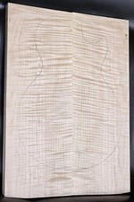 Carve Top 5A Curly Maple-Glued Up-Discounted For Knot 21" x 15-1/2" x 15/16"