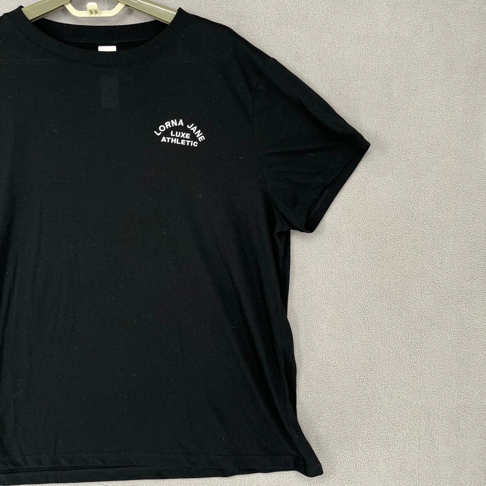 Camisa Lorna Jane Mujer 2XL XXL Negra Blanca Camiseta Manga Corta Gimnasio Crew V2 Foto 4 de 4