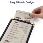 WeChef 60 Pcs Restaurant Menu Covers 4.25 x 11" Single Page 2 View for Wine List — photo 3