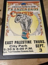 East Palestine Frazen Circus Framed Poster/authentic/collectible/circa 1960’s