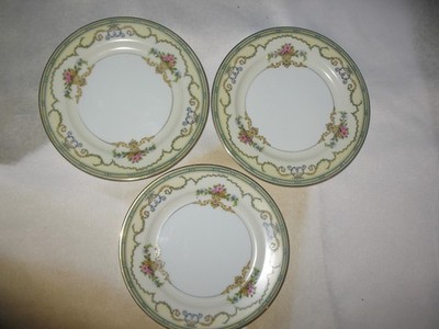 Set of 3 Noritake China Smartnis 6 1/4 inch Bread and Butter Plates