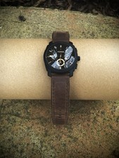 Fossil Machine Mid-Size Chronograph Brown Leather Men's Watch FS4656IE