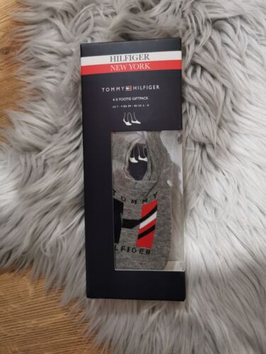 Tommy Hilfiger Men's Footie Socks 4pack, UK6-8. White & Grey , New In Box! - Picture 1 of 3