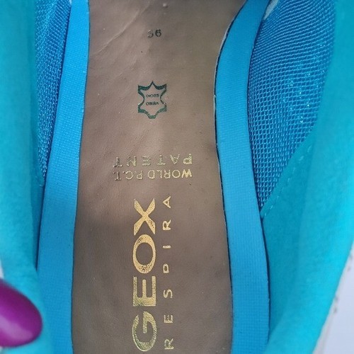 GEOX Respira Trainer Leather Blue Suede Sneaker EUC! Sz 5 - Picture 11 of 11
