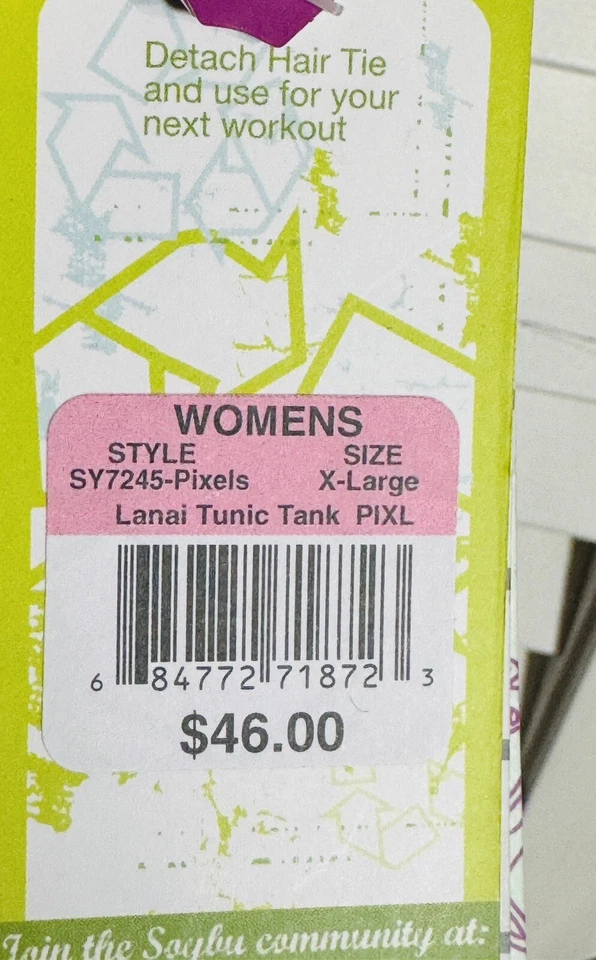 Soybu XL Ropa Activa Sujetador Espalda Corredora Túnica Top Camisa Mujer’s Diseño Lanai Nuevo Foto 4 de 4