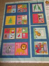 Clothworks Noah and Friends Animals and ABC Cotton Fabric Book Panel