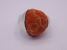 wunderschöner Design Ring Silber  Gr. 66 Handarbeit Unikat Schaumkoralle