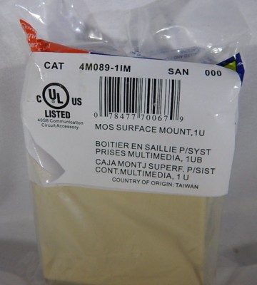 Leviton 4M089-1IM 1 Unit MOS Surface Mount Box / Ivory / TF