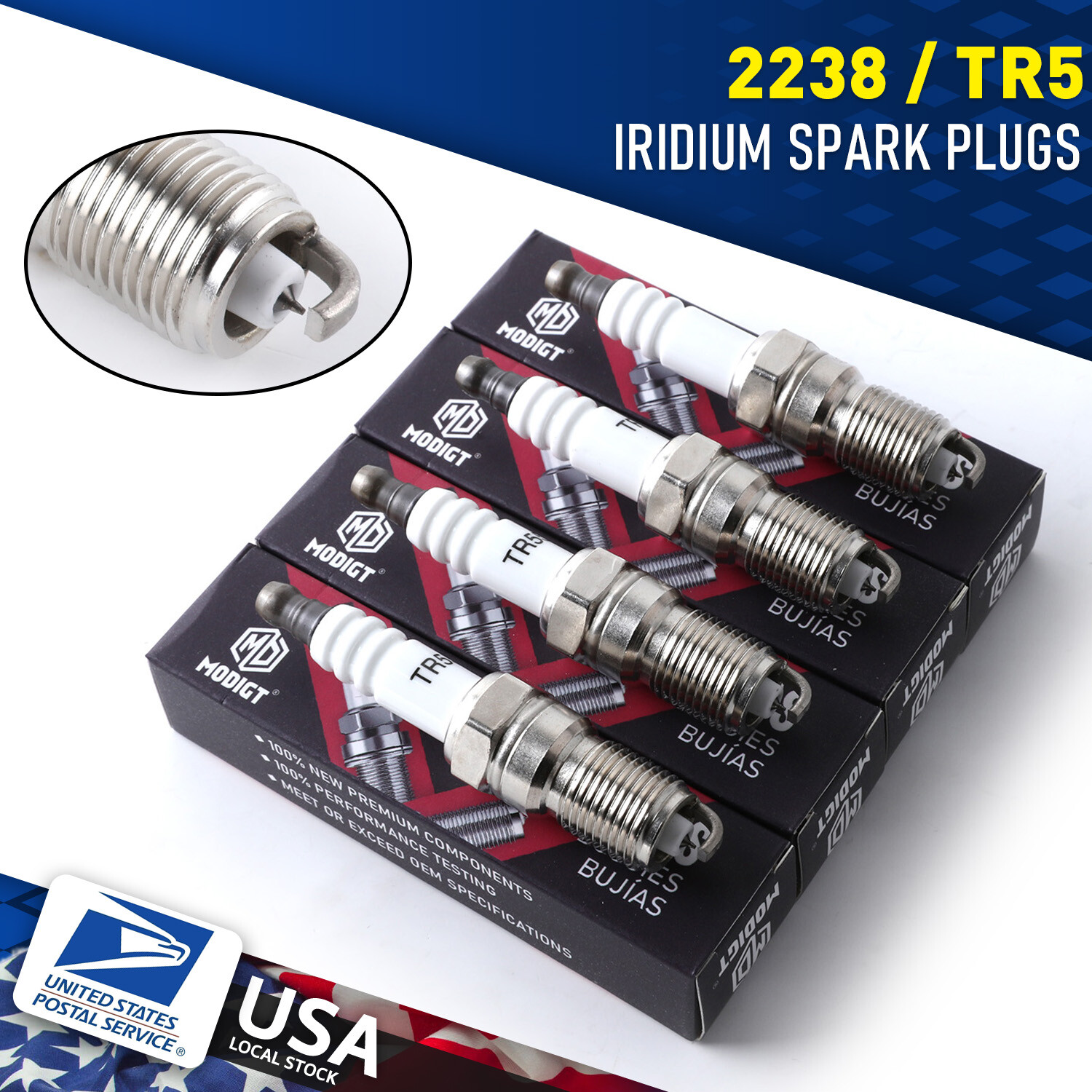 Fit NGK TR5 #2238 Spark Plugs for LS Engines LS1 LQ4 OEM Quality Genuine 8x NEW