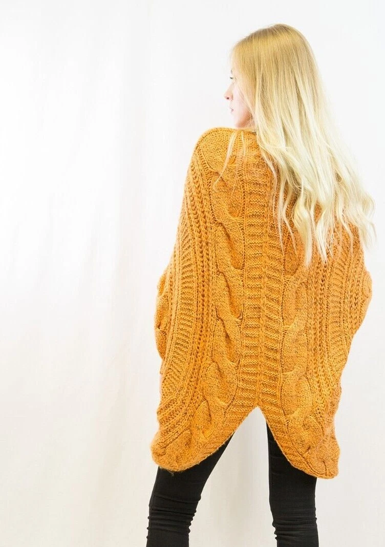Batwing cable top knit cardigan
