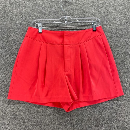 Jennifer Lopez Shorts Women 8 Red High Rise Pleated Chino Pockets Casual Solid
