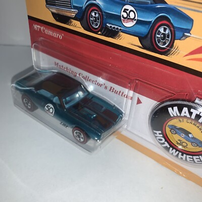 Hot Wheels '67 Camaro 50th Anniversary With Button Blue Chevrolet