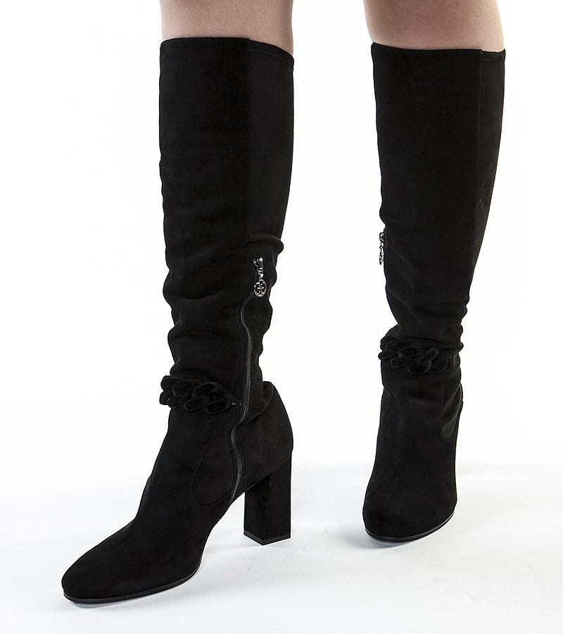 Auténticas botas de gamuza Fabi de diseñador italiano negras nuevas 6,7,8,10,11 Foto 4 de 4