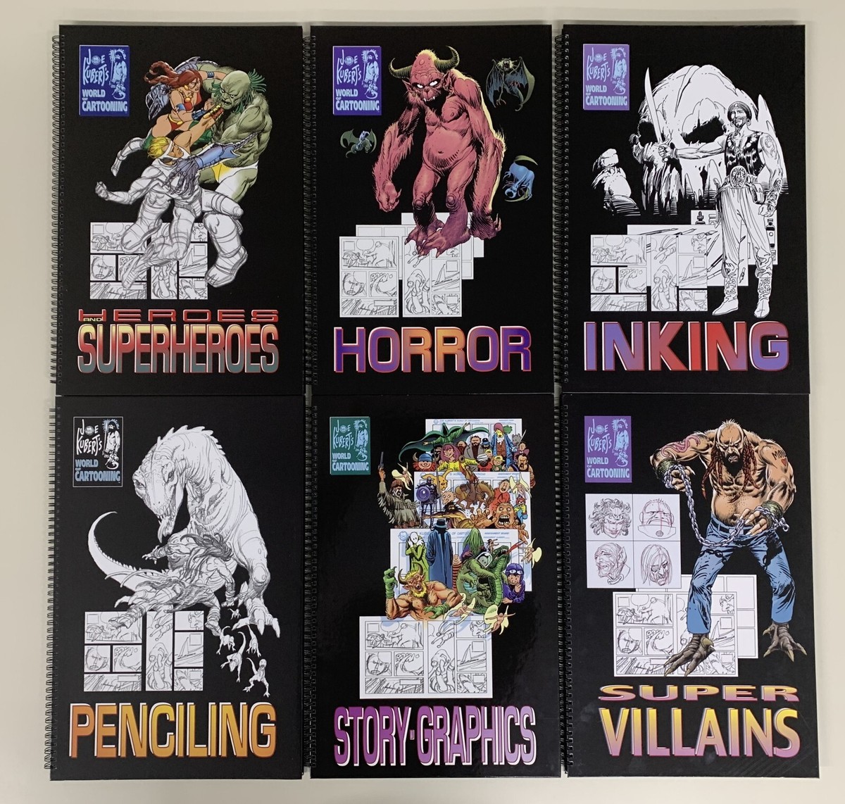 Joe Kubert's World Of Cartooning 6 HC SET - Heroes Villains