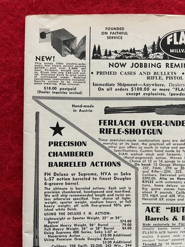Vintage 1960 Print Ad Flaig’s Firearms Ferlach Over Under, 1898 Mauser, Enfield - 第 4/7 張圖片