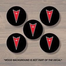 Pontiac Wheel Center Cap Overlay x5, Vinyl Decal Sticker
