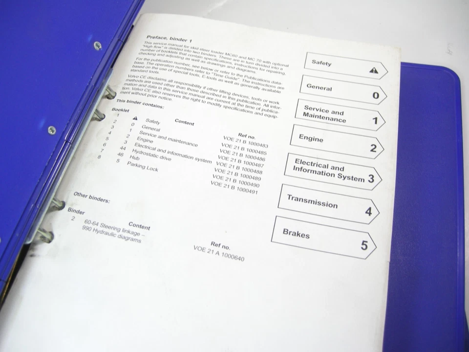 VOLVO MC60 MC70 Minicargadora Taller Servicio Manual Reparación Juego de 2 Completo Foto 2 de 3