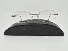 Silhouette 6674 40 6054 Pearl Blush Shiny Titan Rimless Eyeglasses Frame w/ Case