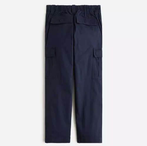 New Crewcuts Boys Stretch Twill Cargo Pants 12 Navy Blue Cotton Pockets J Crew - Picture 2 of 3