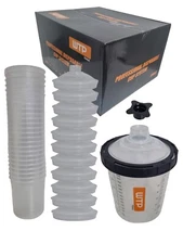 WTP TOOLS Disposable Paint Cups KIT DPS02 System 125mic 50 Liners 50 Lids 1 HCup