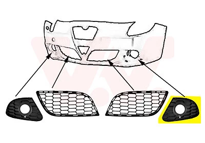 Grille de pare-chocs avant gauche 0113593 VAN WEZEL pour ALFA ROMEO GIULIETTA