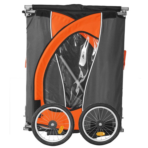 VEVOR Child Bike Trailer Foldable 2 Seater Stroller Double Kids Carrier 45 kg - Picture 9 of 12