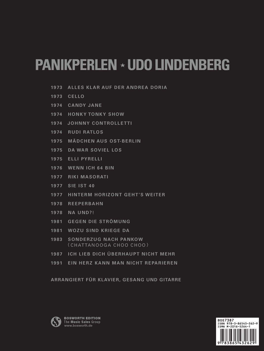 Thumbnail - Noten Panikperlen - Das Beste Von Udo Lindenberg Boe 7387