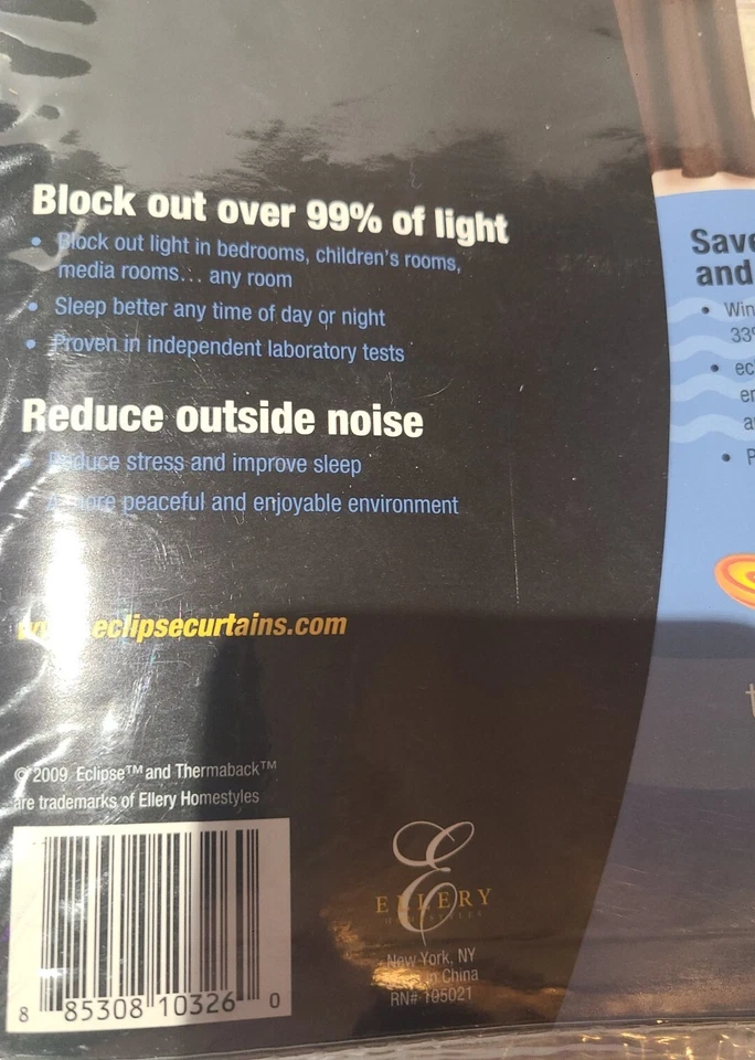 eclipse black out brown curtains 42” x 54" - Image 2 of 4