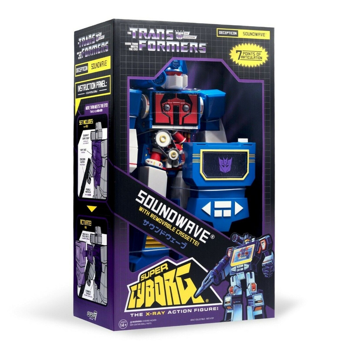 NEW Super 7 Transformers Super Cyborg SOUNDWAVE Removable Cassette