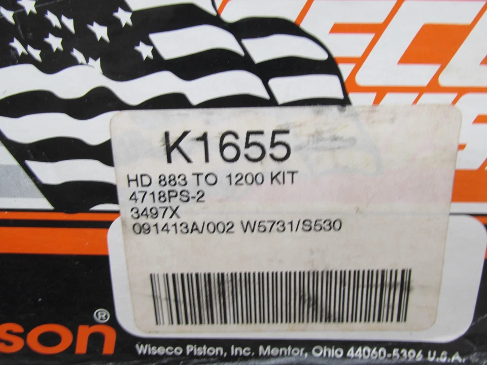 Kit de pistón Wiseco Harley-Davidson Sportster 883cc a 1200cc K1655 Foto 3 de 4
