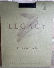 Legacy Legwear Opaque Control Top Tights Pantyhose Black - Plus Size D- NEW