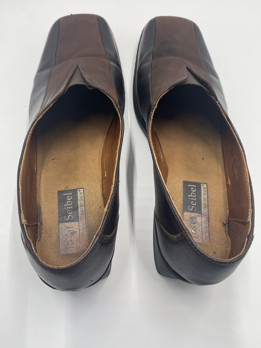 Josef Seibel Womens Leather Loafer Block Heel Chestnut Brown  display picture 1