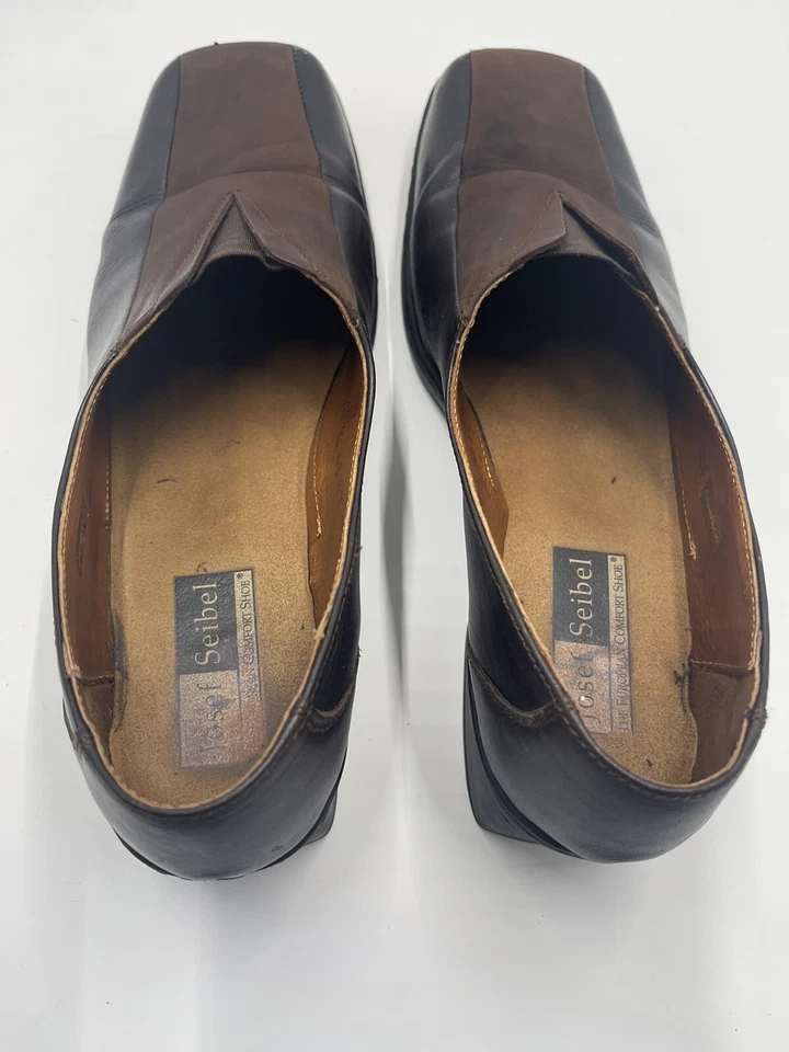 Josef Seibel Womens Leather Loafer Block Heel Chestnut Brown Sz 41 US 10 - Image 3 of 4