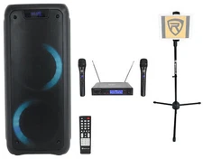 Rockville ROCK PARTY Dual 6.5" Karaoke Machine System+Wireless Mics+Tablet Stand